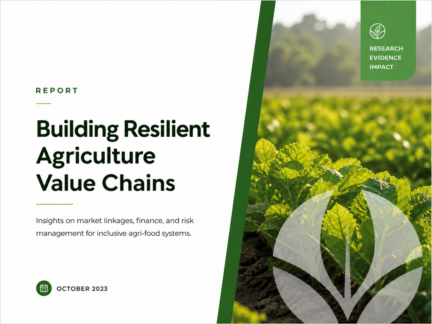 Agriculture value chains report cover